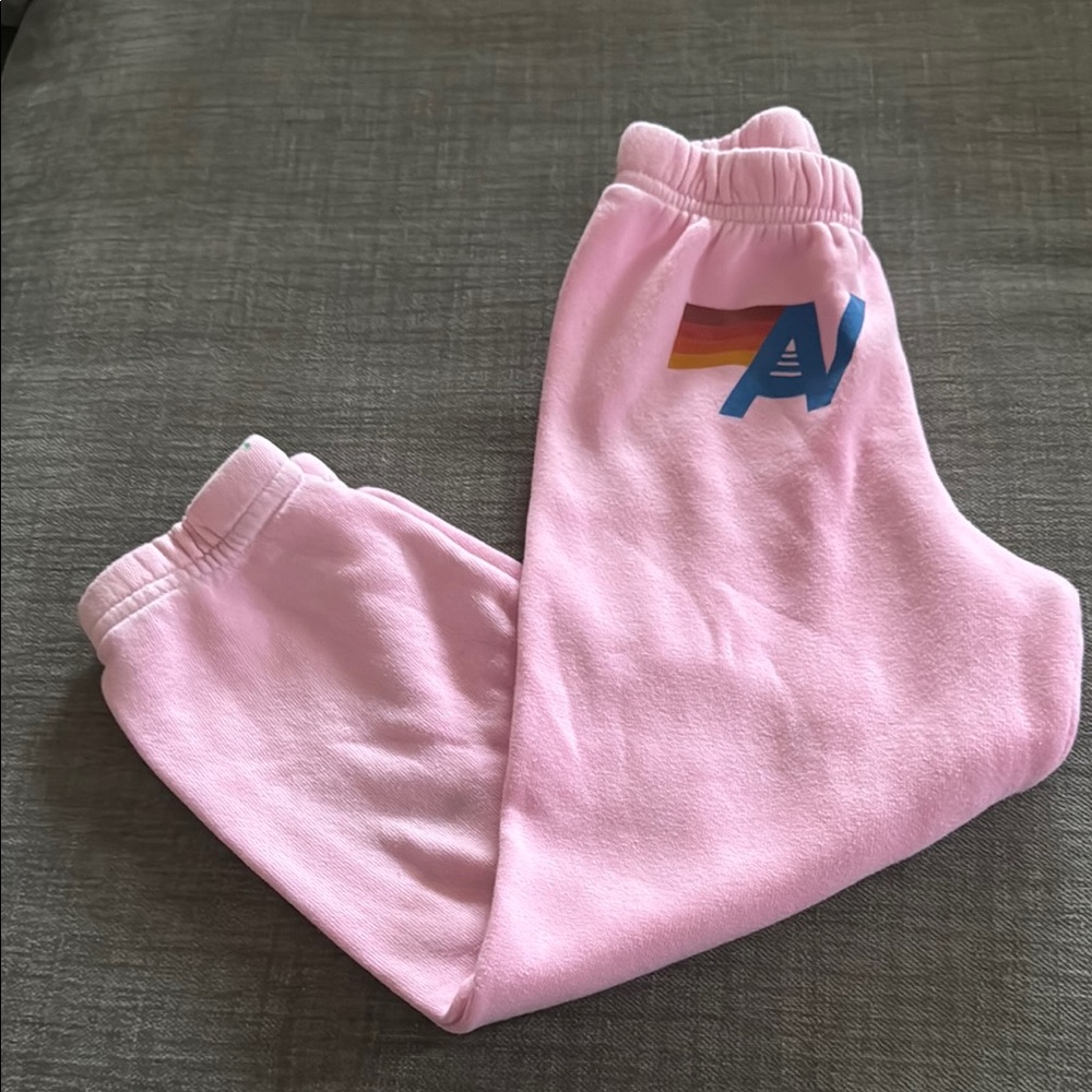 Aviator Nation Pink Sweatpants Relaxed Fit Fleece